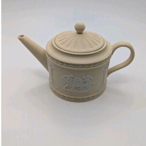 Vintage Wedgwood Yellow Jasperware Ulysses Miniature Teapot Ceramic Porcelain